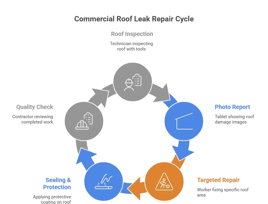 Our Step-by-Step Commercial Roof Leak Repair Process