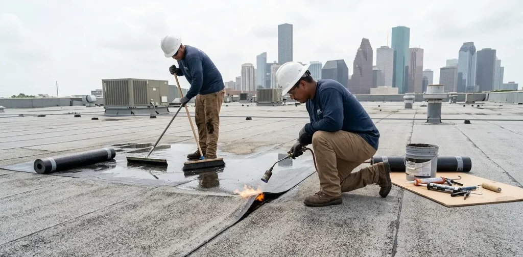 Benefits of modified bitumen roofing houston.webp