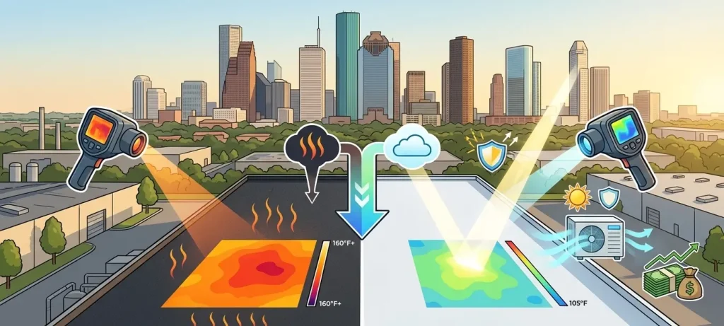 TPO roofing energy savings Houston