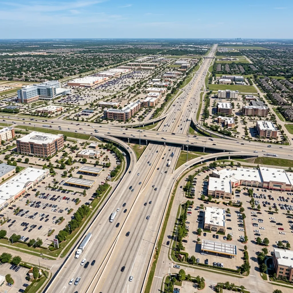 Commercial district in Cypress, TX