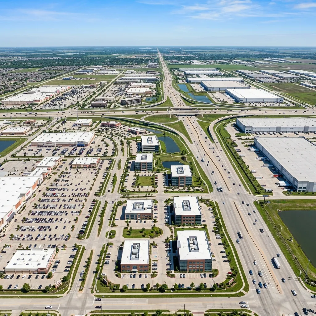 Commercial district in Katy, TX