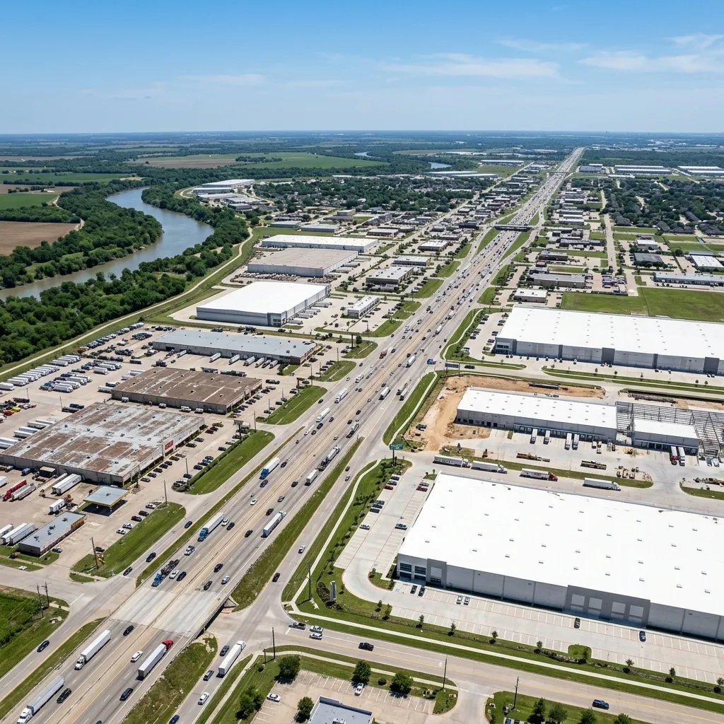 Commercial district in Rosenberg, TX