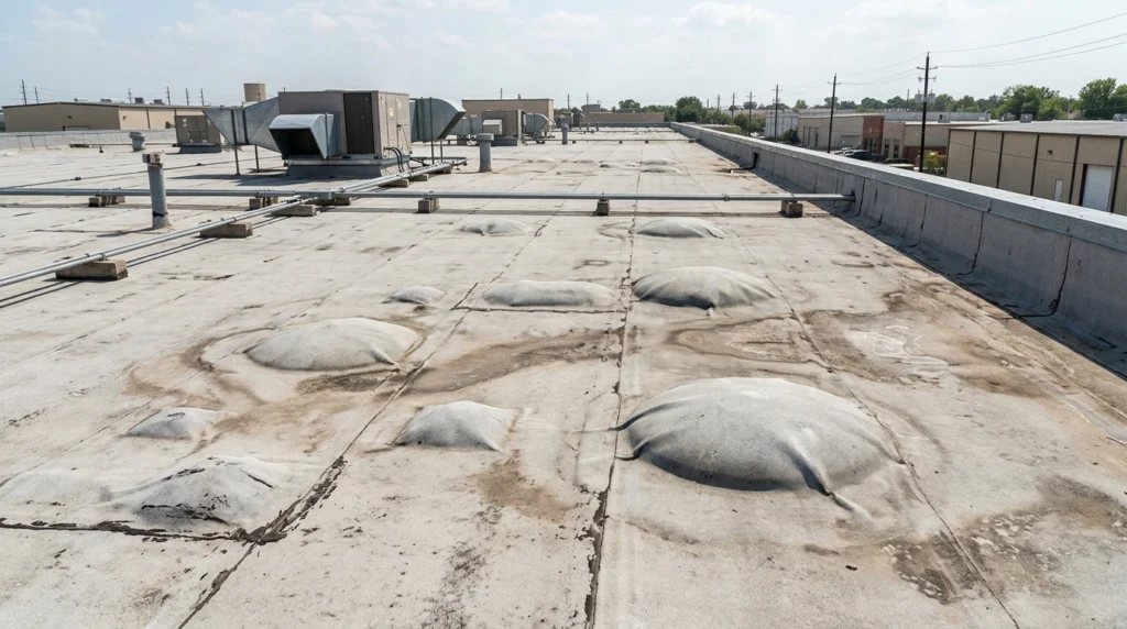 Blistering and Bubbling on Commercial Roofs in Houston
