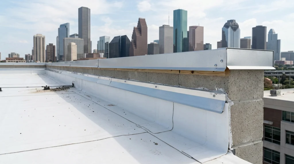 Commercial parapet wall flashing detail